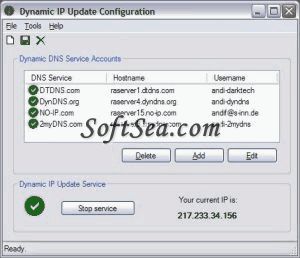 Dynamic IP Update Screenshot