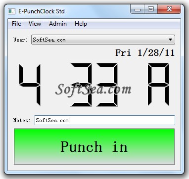 E-PunchClock Std Screenshot