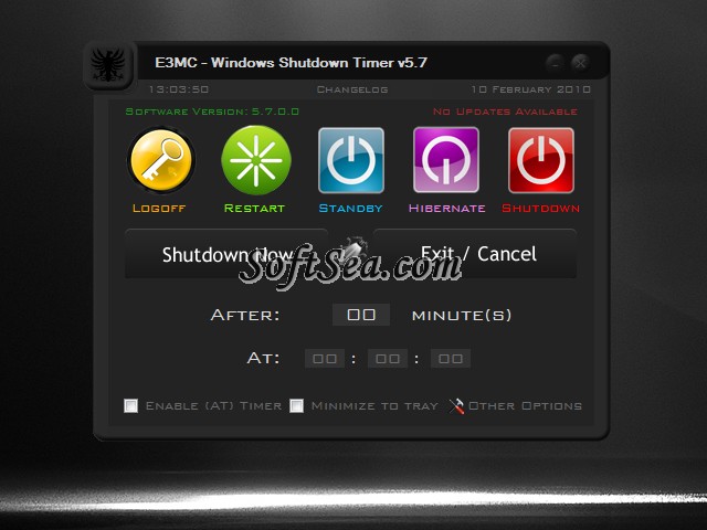 E3MC Windows Shutdown Timer Screenshot