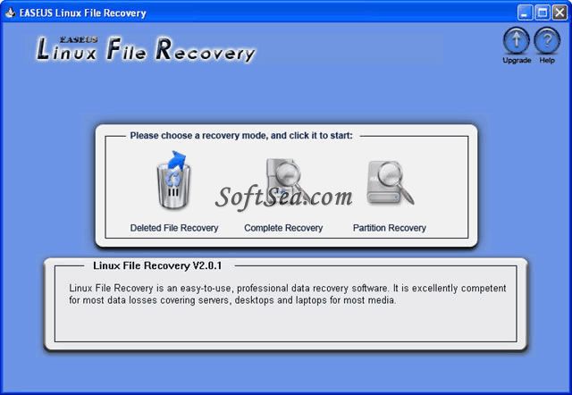 EASEUS Linux File Recovery Screenshot