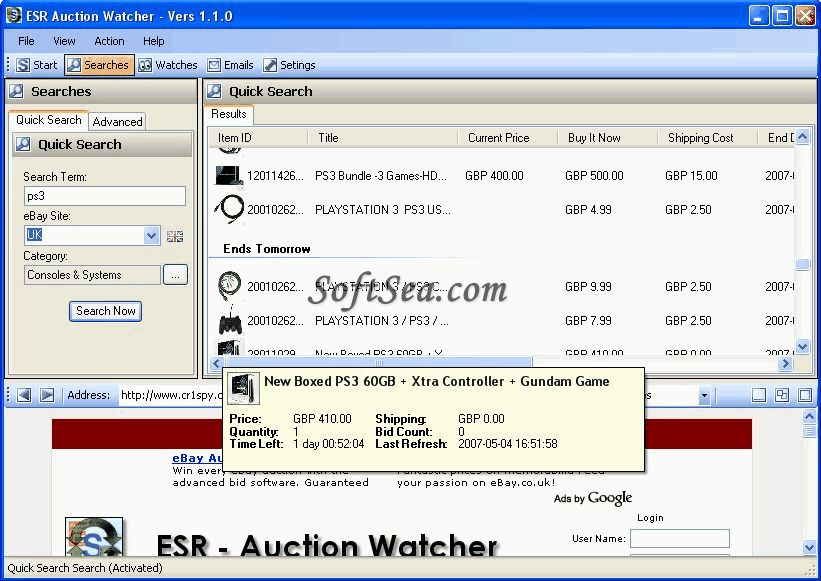 ESR - Auction Watcher Screenshot