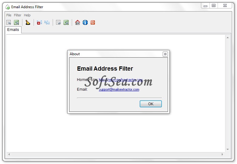 Email Address Filter Screenshot