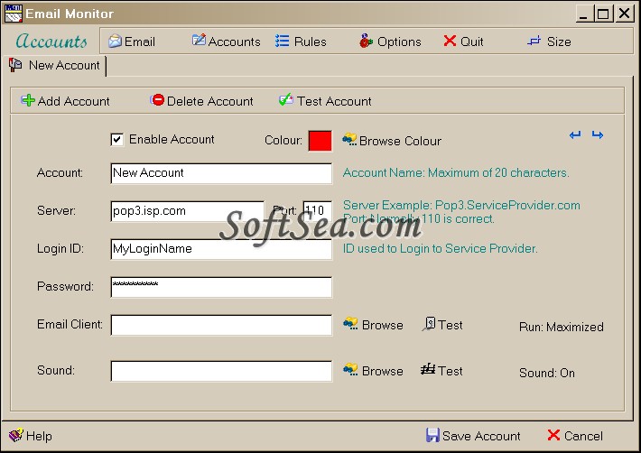 Email Monitor Screenshot