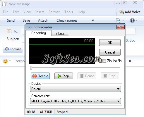 Email plus Voice for Windows Live Mail Screenshot