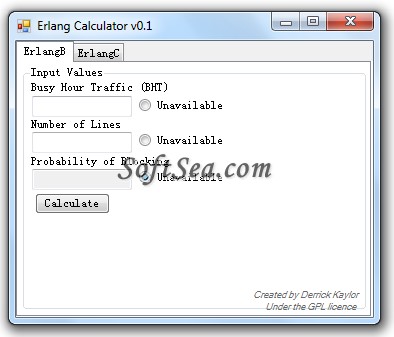 Erlang Calculator Screenshot