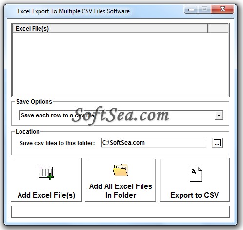 Excel Export To Multiple CSV Files Software Screenshot
