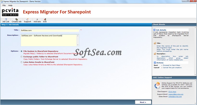 Express Migrator For SharePoint Screenshot