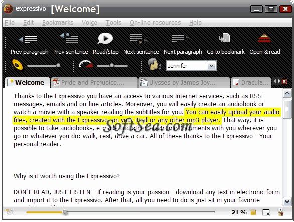 Expressivo Text Reader Screenshot