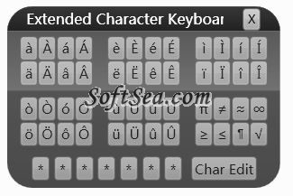 Extended Character Keyboard Screenshot