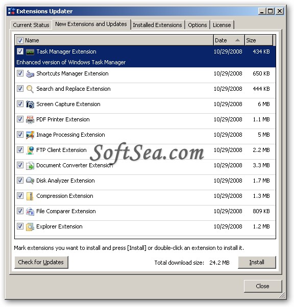 Extensions for Windows 64-bit Screenshot