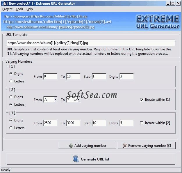 Extreme URL Generator Screenshot
