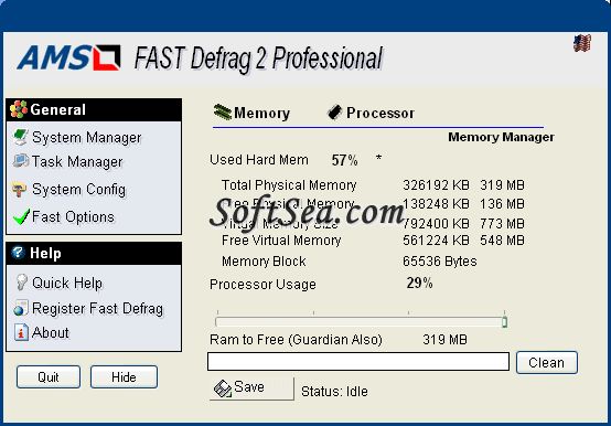 FAST Defrag Professional Screenshot