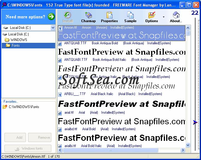 FastFontPreview Screenshot
