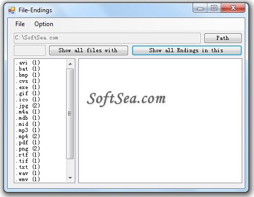 File-Endings Screenshot