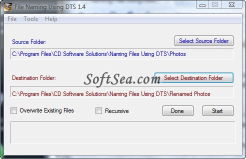 File Naming Using DTS Screenshot