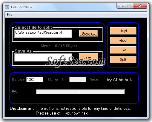 File Splitter Plus Screenshot