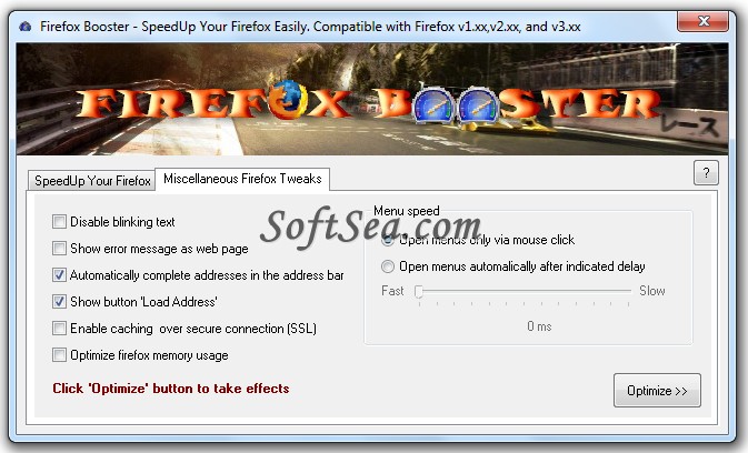 Firefox Booster Screenshot
