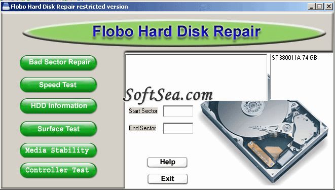 Flobo Hard Disk Repair Screenshot