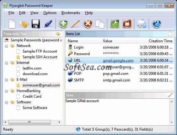 FlyingBit Password Keeper Screenshot