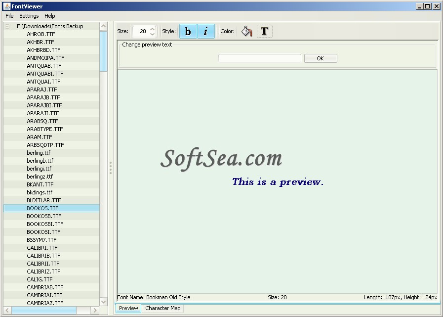 Font Viewer Screenshot