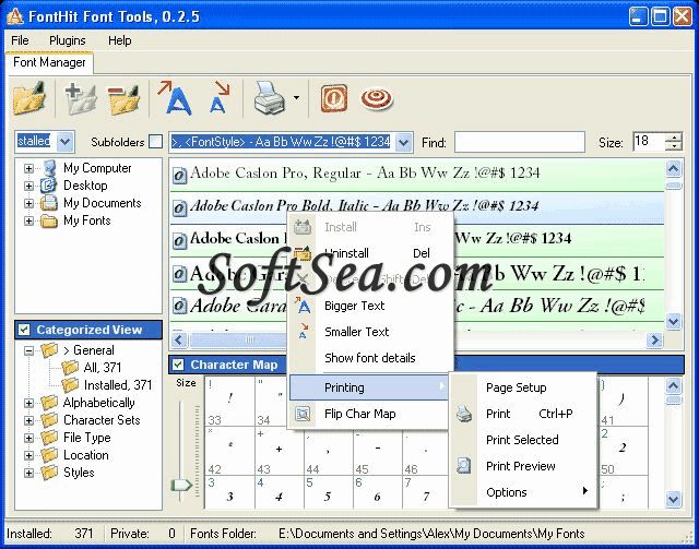 FontHit Font Tools Screenshot