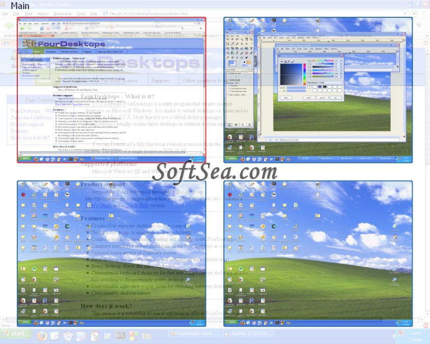 FourDesktops Screenshot