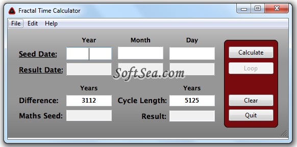 Fractal Time Calculator Screenshot