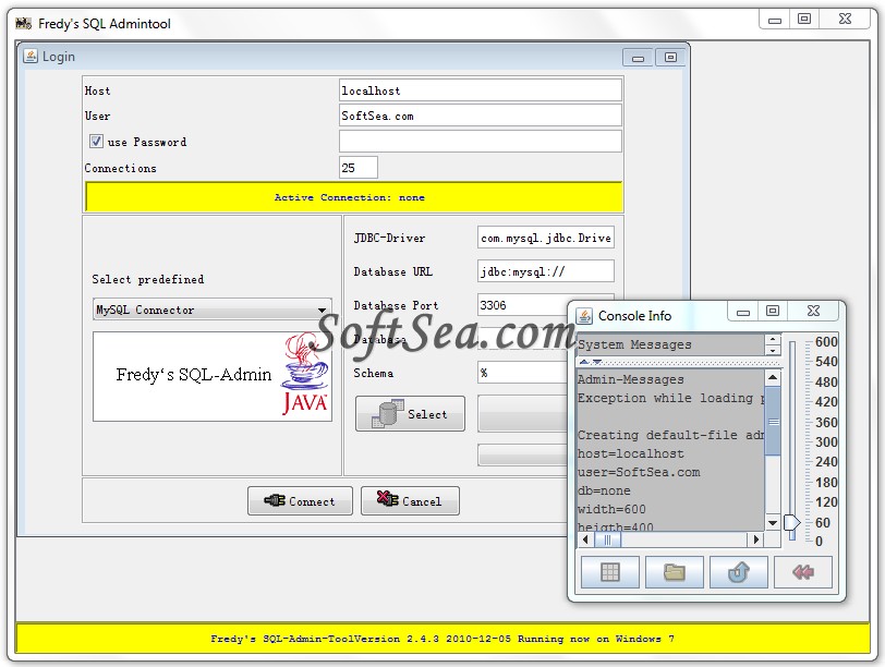 Fredys SQL Admin Screenshot