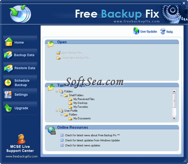Free Backup Fix Screenshot