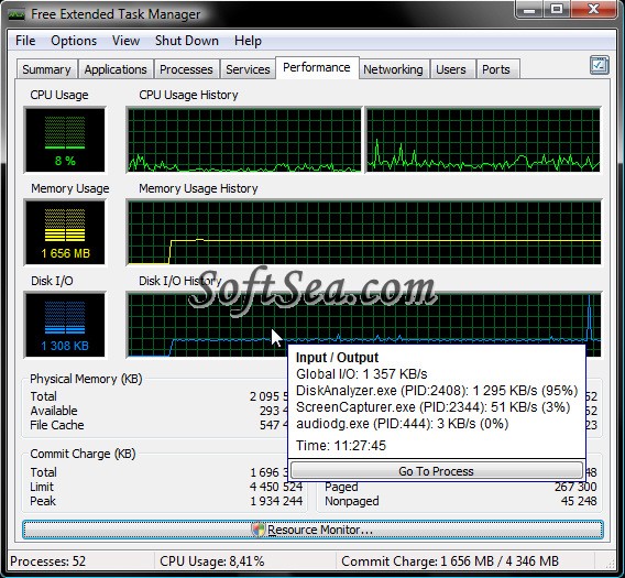 Free Extended Task Manager Screenshot