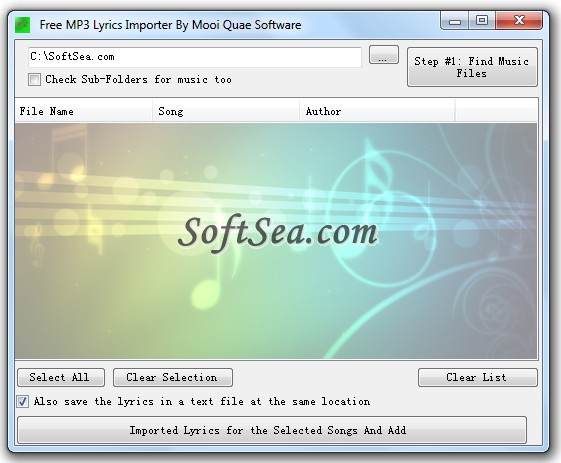 Free MP3 Lyrics Importer Screenshot