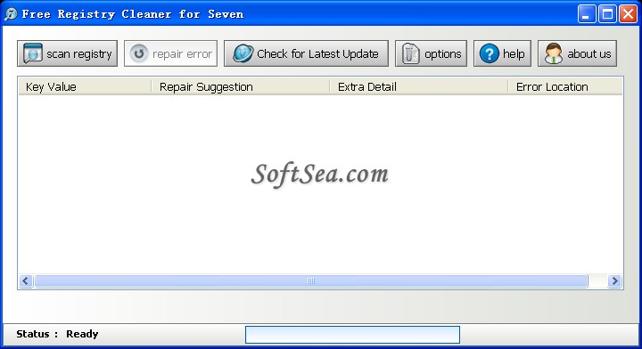 Free Registry Cleaner for Windows 7 Screenshot