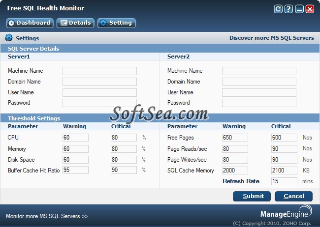 Free SQL Health Monitor Screenshot
