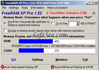 FreeRAM XP Pro Screenshot