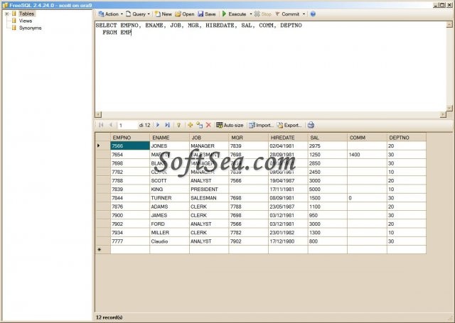 FreeSQL Screenshot