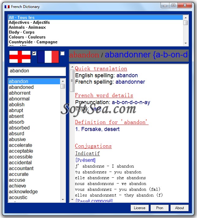 French Dictionary Screenshot