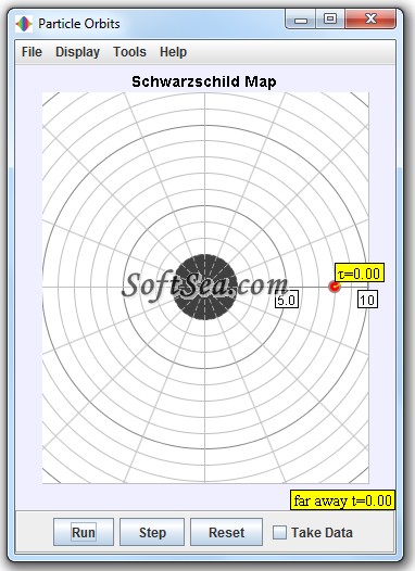 GR Schwarzschild Particle Rate Program Screenshot