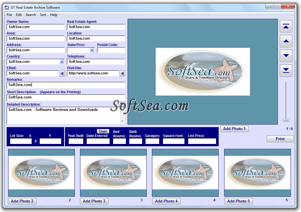 GT Real Estate Archive Software Screenshot