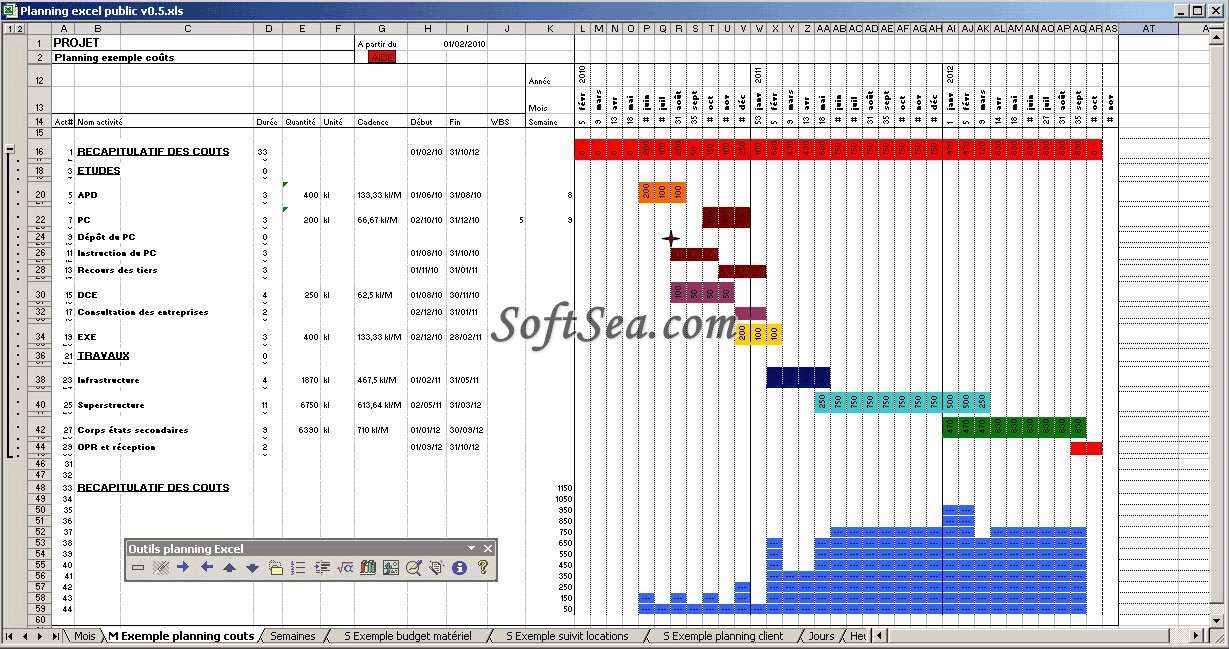 Gantt Excel Screenshot