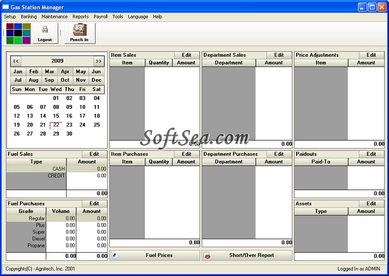 Gas Station Software Screenshot
