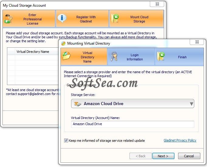 Gladinet Cloud Desktop Starter Edition (64-bit) Screenshot
