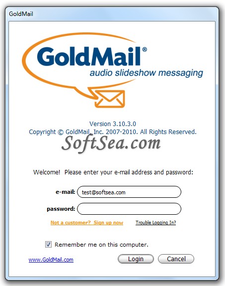 GoldMail Screenshot