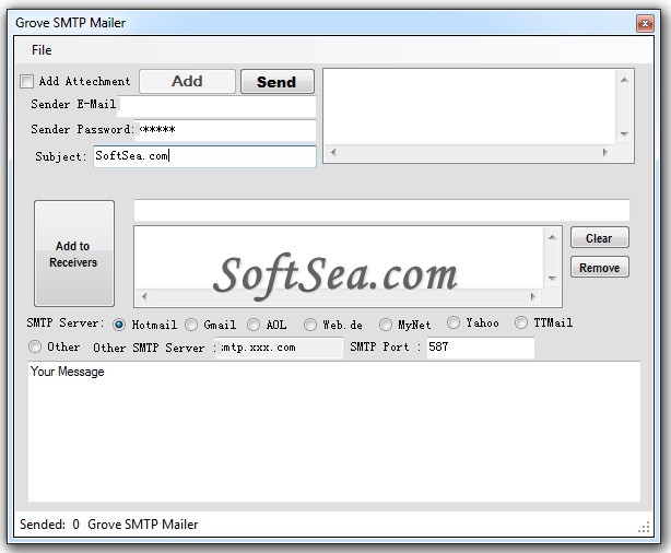 Grove SMTP Mailer Screenshot