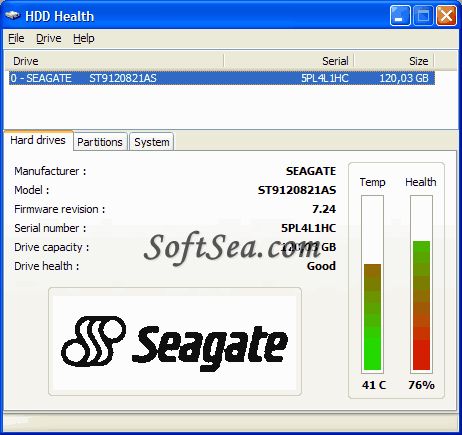 HDD Health Screenshot