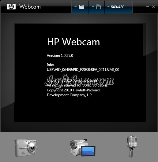 HP Webcam Software Screenshot