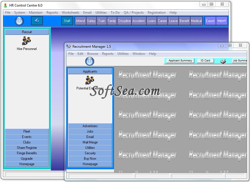 HR Control Centre Screenshot