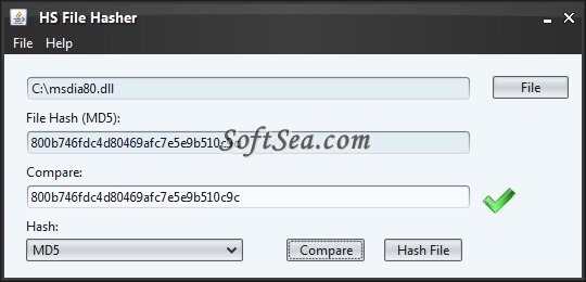HS File Hasher Screenshot