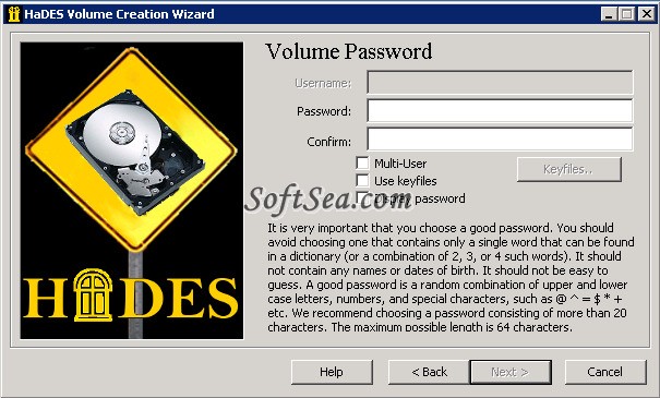 HaDES (HardDisk Encryption System) Screenshot