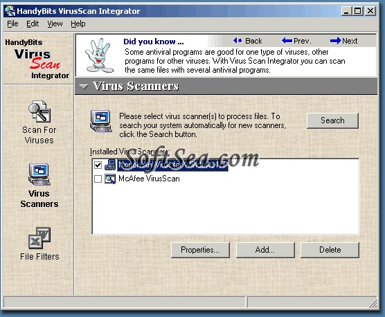 HandyBits VirusScan Integrator Screenshot