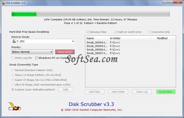 Hard Disk Scrubber Screenshot